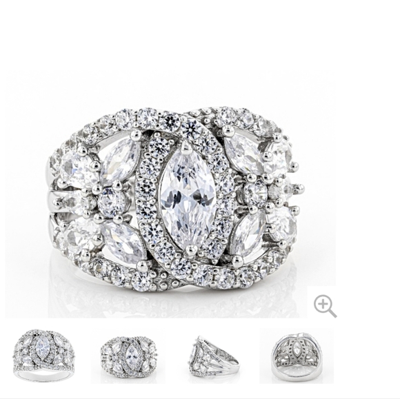 Size 9 BELLA LUCE 4.80CTW RHODIUM OVER STERLING SILVER RING (3.27CTW DEW) - Picture 8 of 10